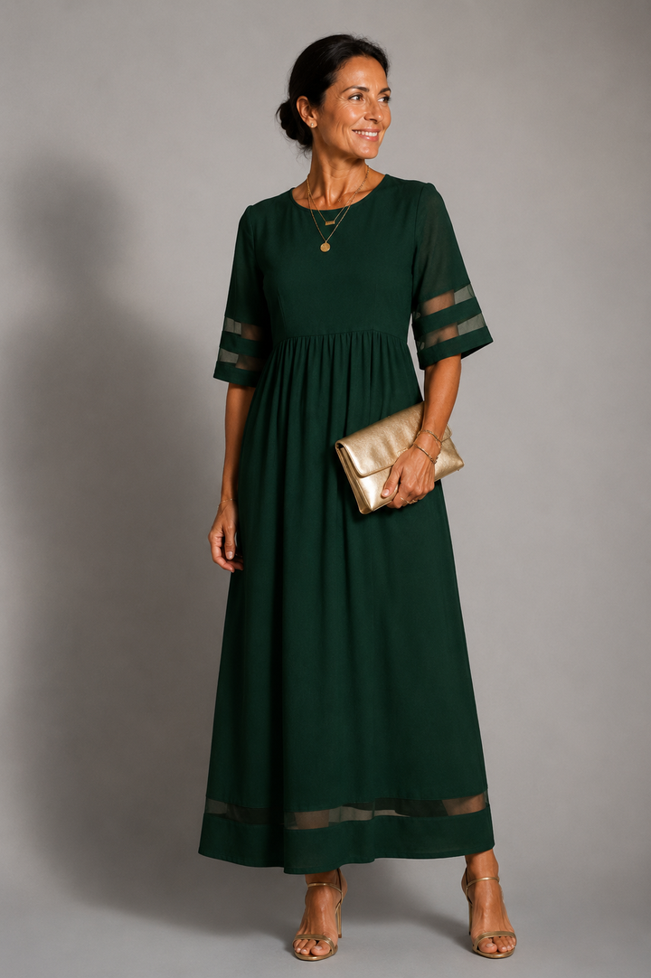 Robe midi évasée et flatteuse
