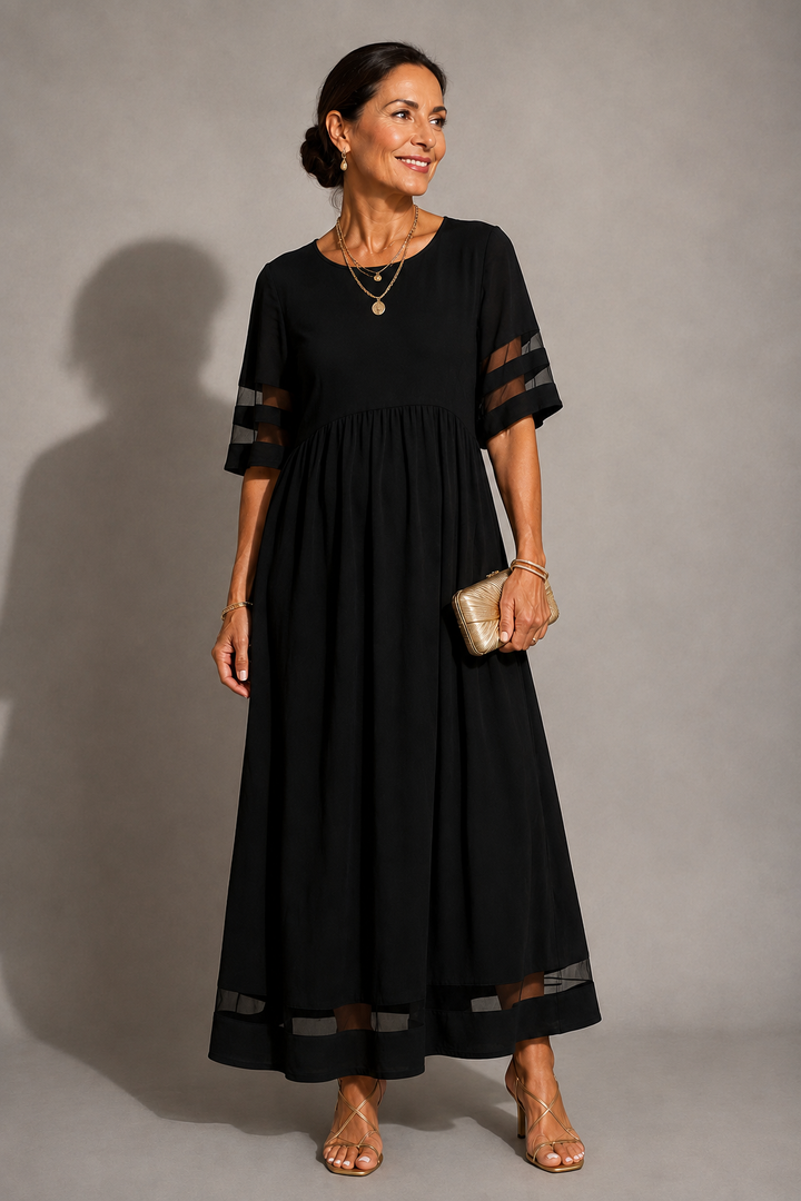 Robe midi évasée et flatteuse