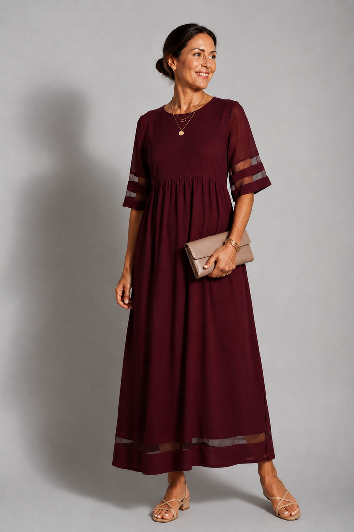 Robe midi évasée et flatteuse