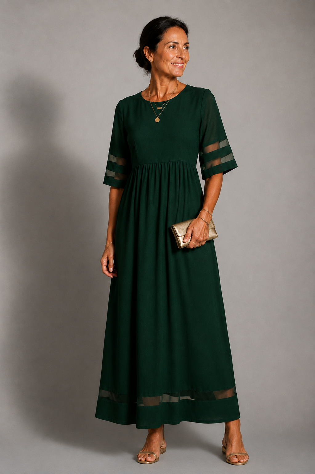 Robe midi évasée et flatteuse