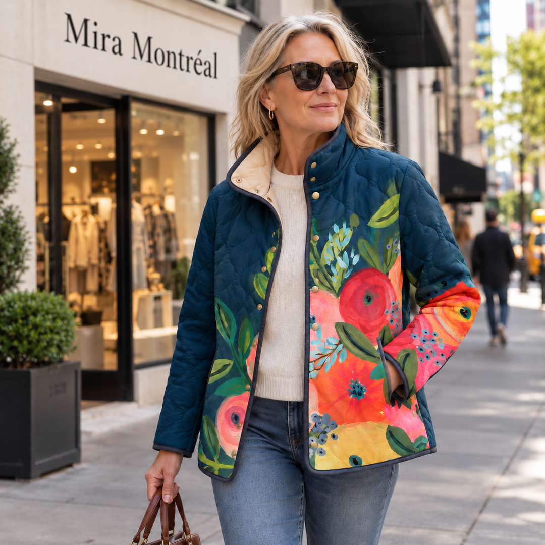 Amaya | Veste matelassée à fleurs vintage