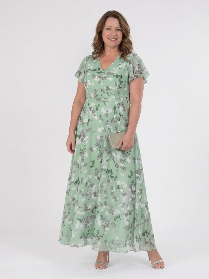 Robe longue fleurie en mousseline
