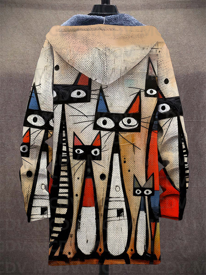 Florence | Cardigan à capuche à imprimé artistique