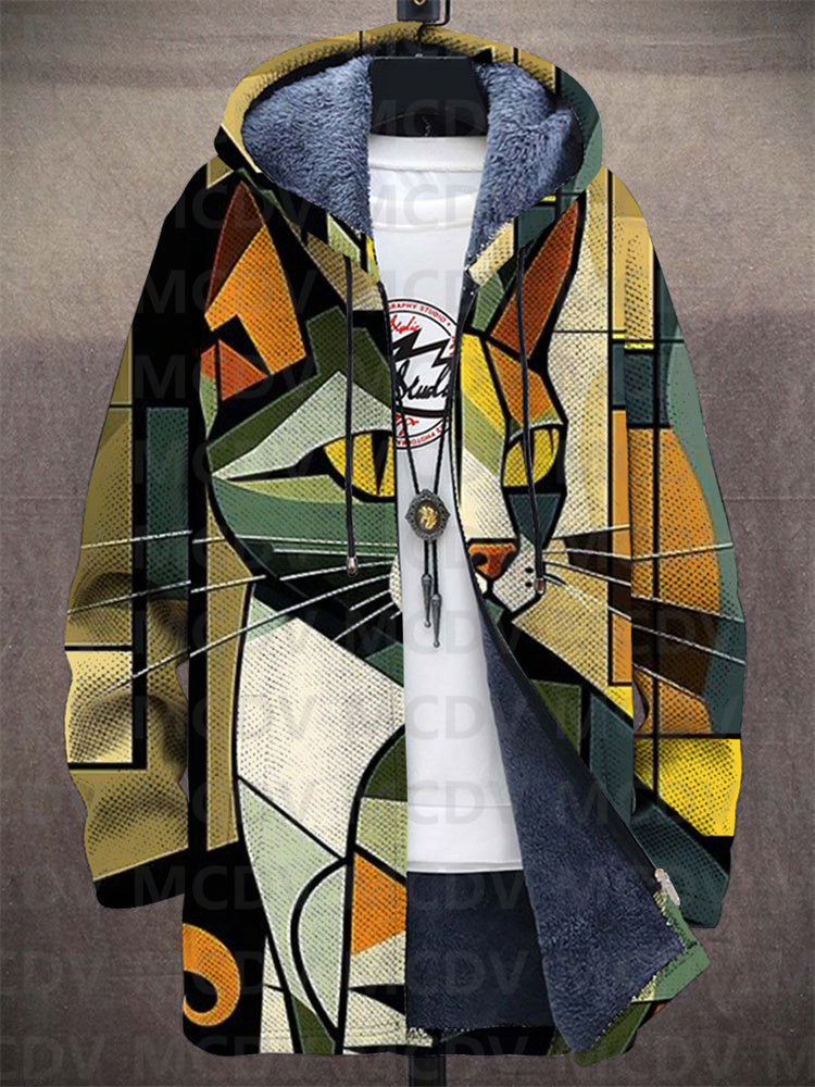 Estelle | Cardigan à capuche à motif de chat doré