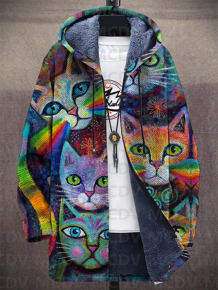 Estelle | Cardigan à capuche à motif de chat doré