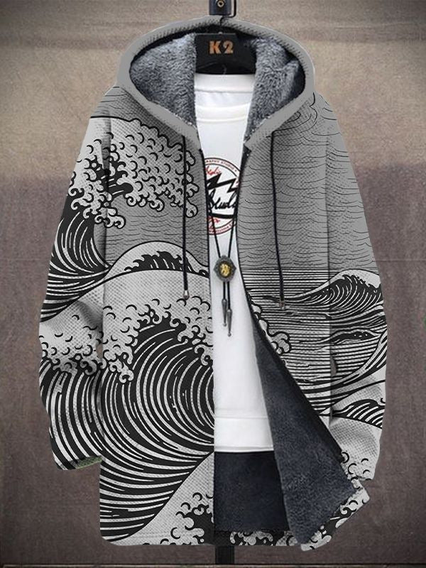 Marguerite | Cardigan à capuche à motif ondulé