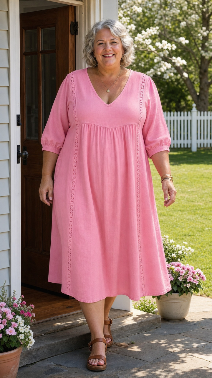 Robe longue évasée coupe trapèze