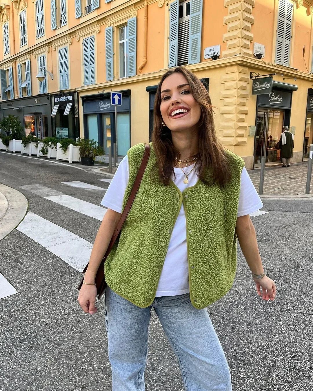 Cleo | Gilet sans manches effet sherpa oversize