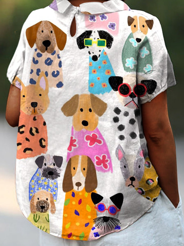 Pippa | Chemise à imprimé chiens