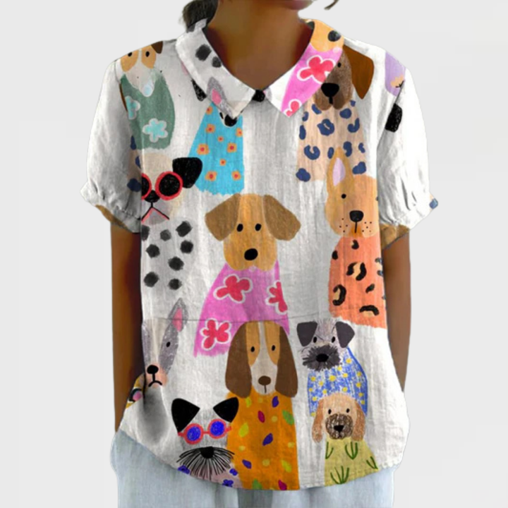 Pippa | Chemise à imprimé chiens