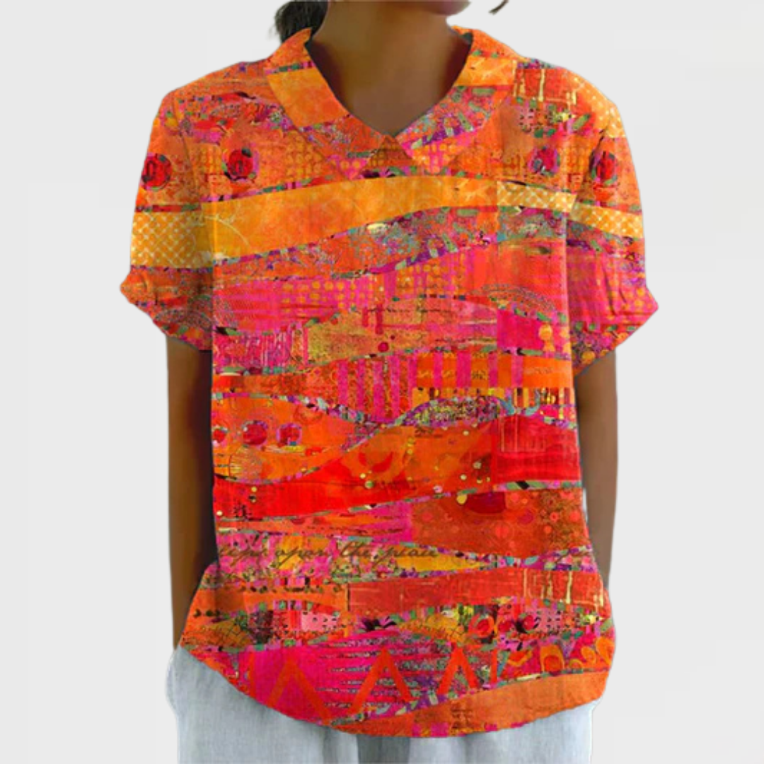 Louisa | Chemise à imprimé abstrait coloré