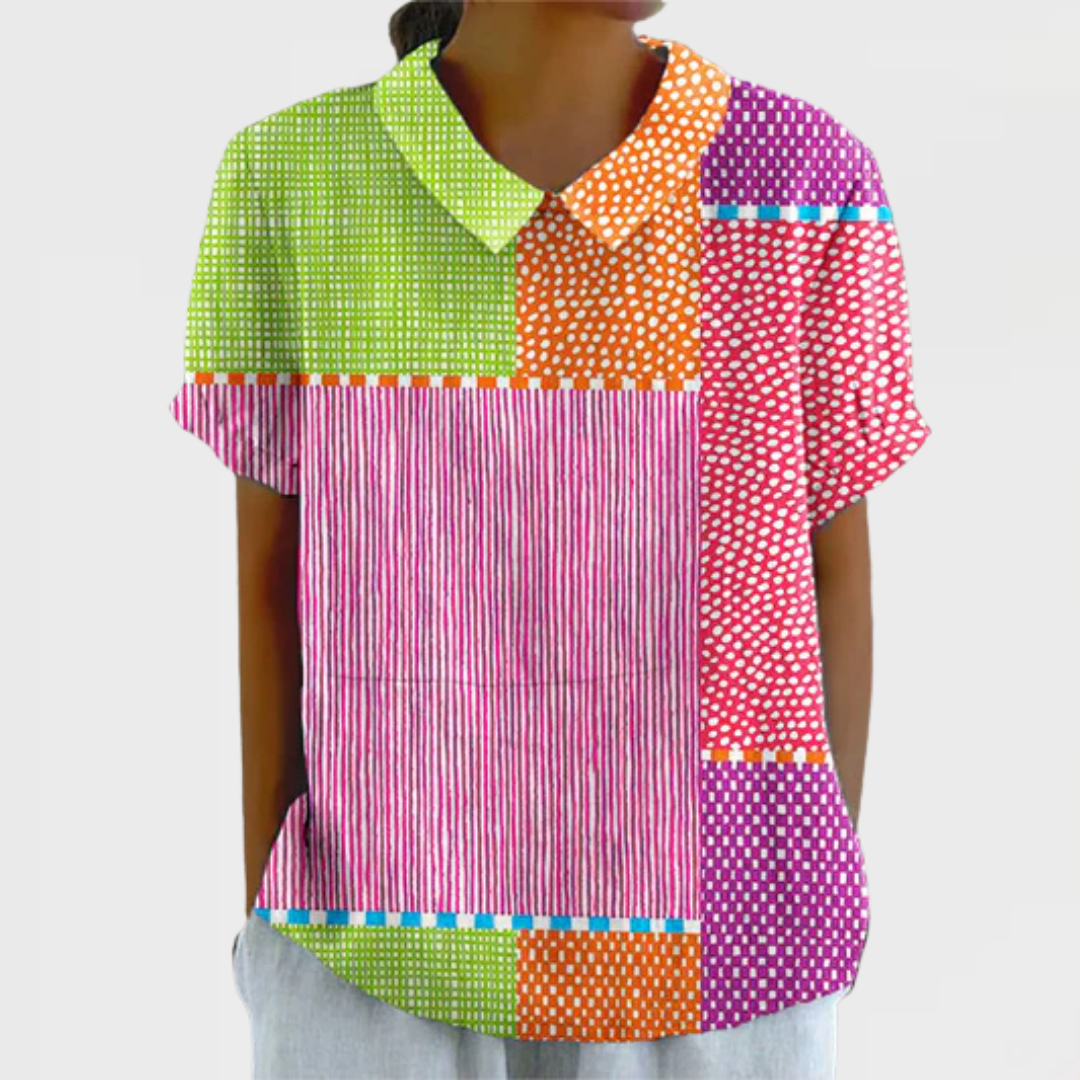 Tess | Chemise patchwork multicolore