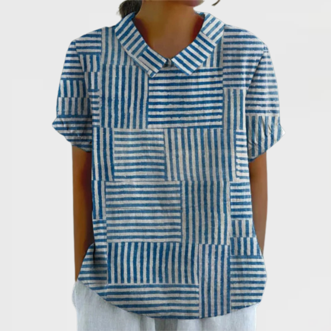 Gia | Chemise à rayures façon patchwork