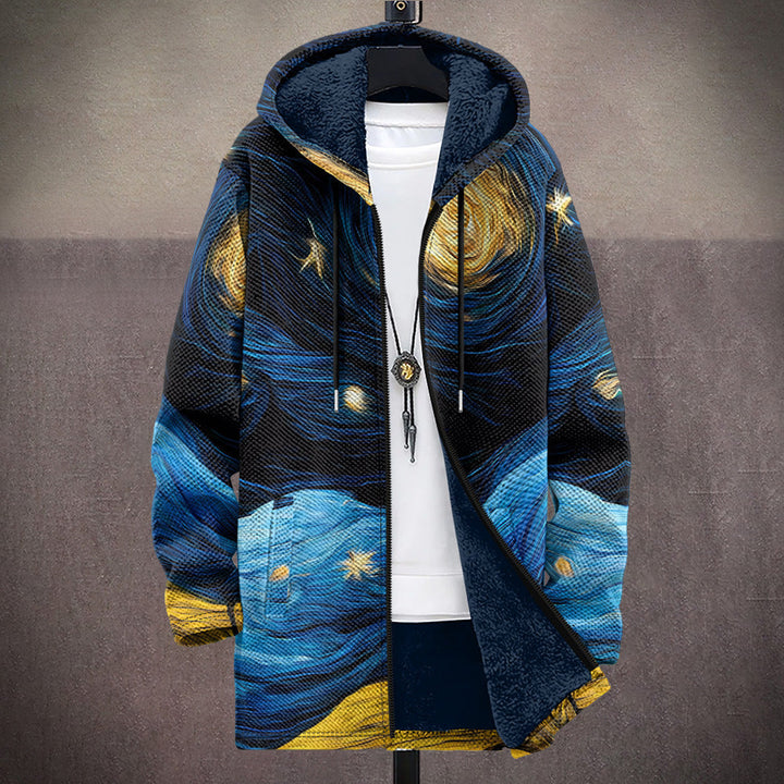 Gabrielle | Cardigan à capuche au dessin artistique