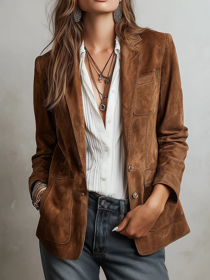 Blazer marron d’inspiration vintage
