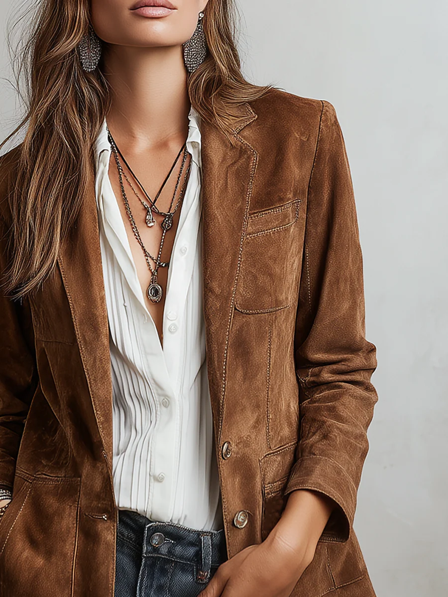 Blazer marron d’inspiration vintage