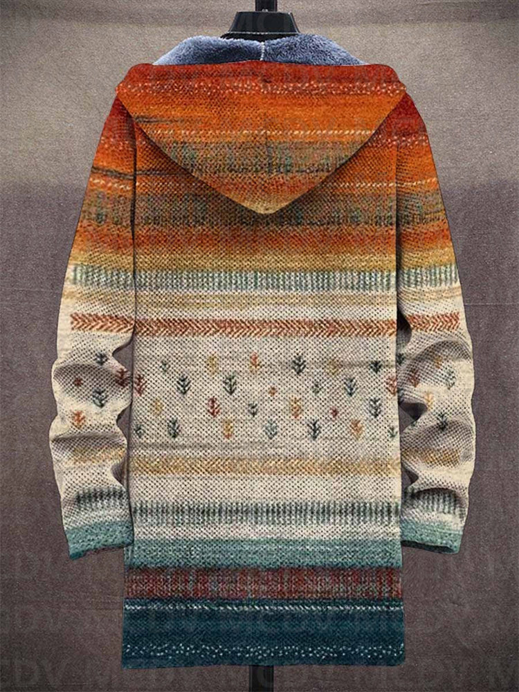 Lucie | Cardigan à capuche à imprimé multicolore
