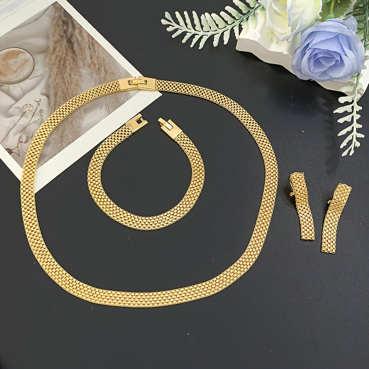 Aurélie | Set Collier Long, Bracelet &amp; Boucles d&