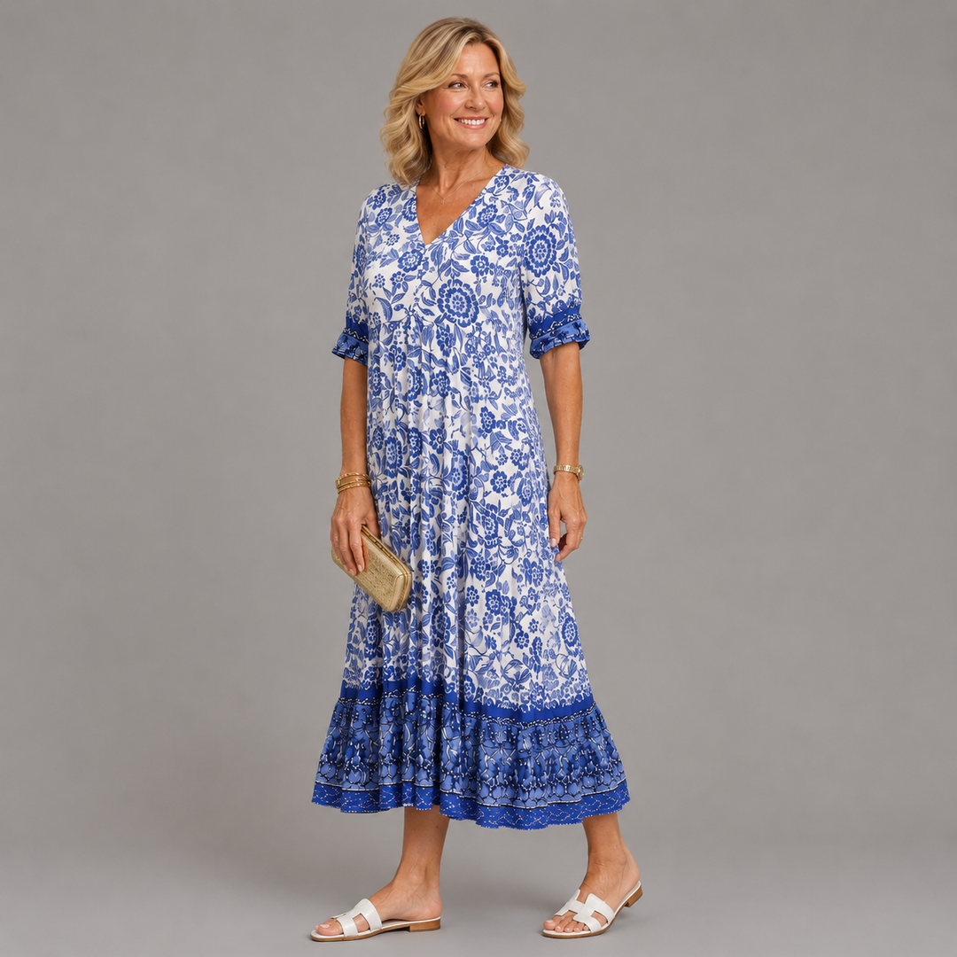 Robe fleurie à col V