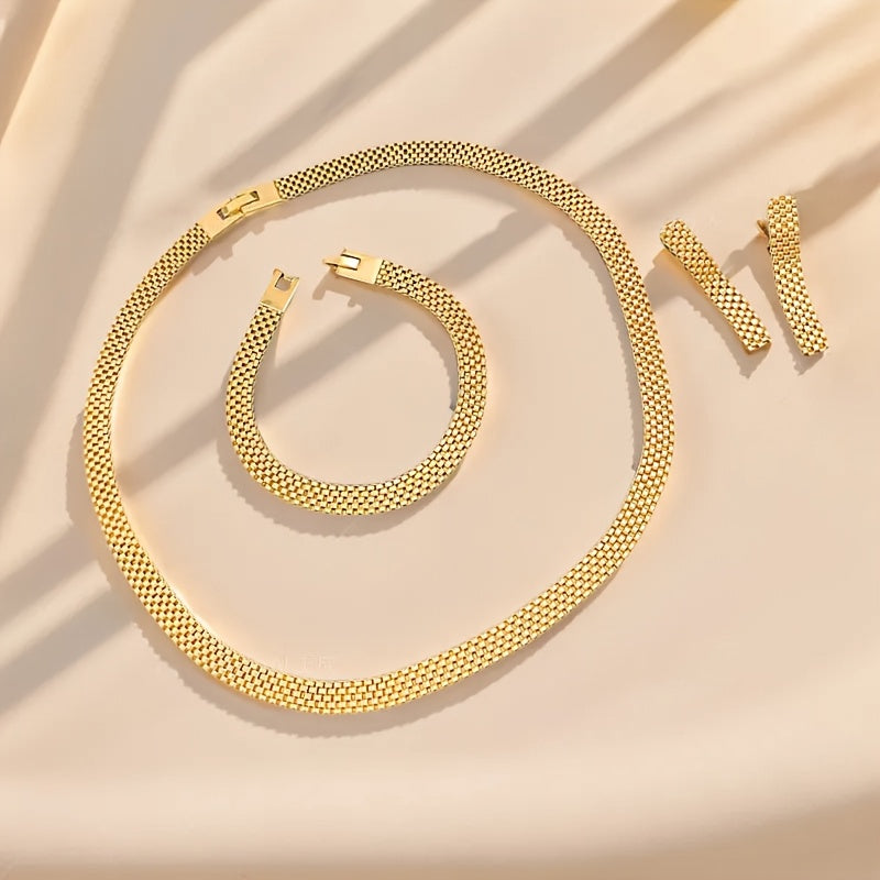 Aurélie | Set Collier Long, Bracelet &amp; Boucles d&