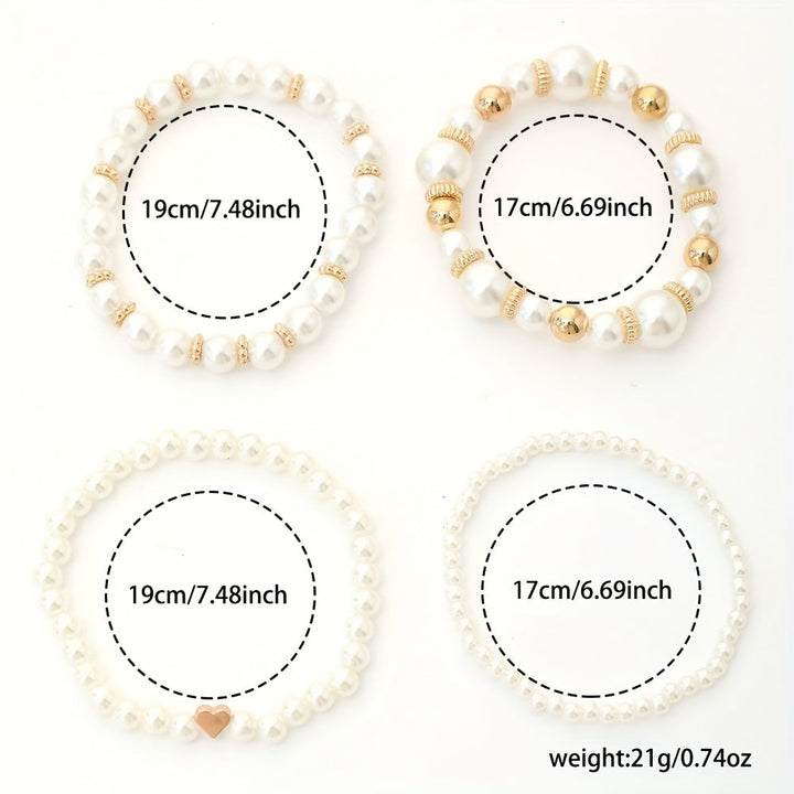 Camille | Set de Bracelets Perles et Cœur
