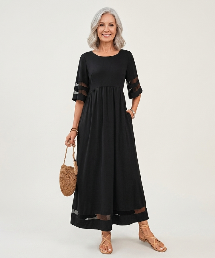 Robe midi évasée et flatteuse