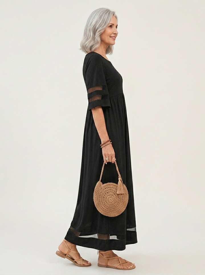 Robe midi évasée et flatteuse