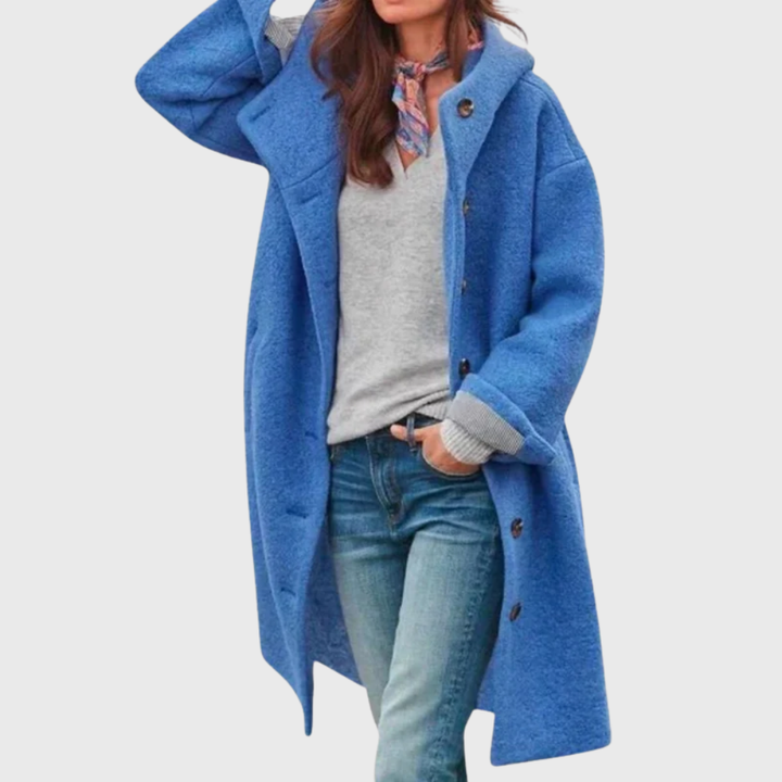 Freya | Manteau long effet teddy à capuche