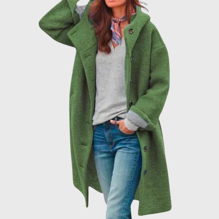 Freya | Manteau long effet teddy à capuche