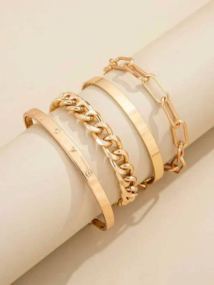 Simone | Set de Bracelets Dorés Modernes