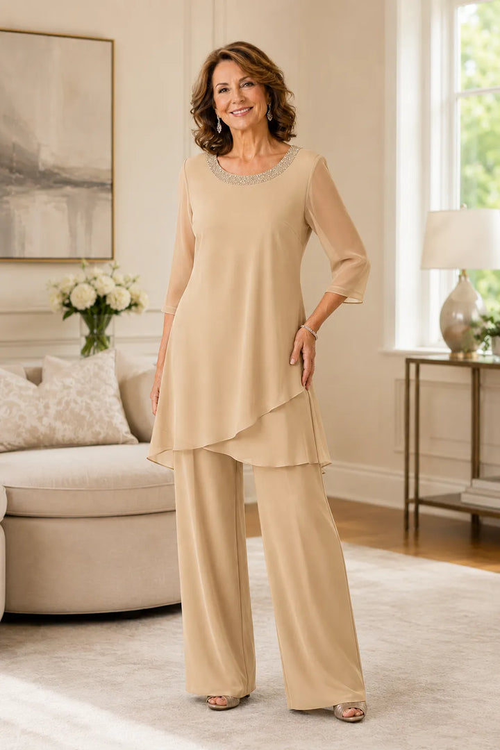 Ensemble pantalon de cérémonie à tunique asymétrique Marcella