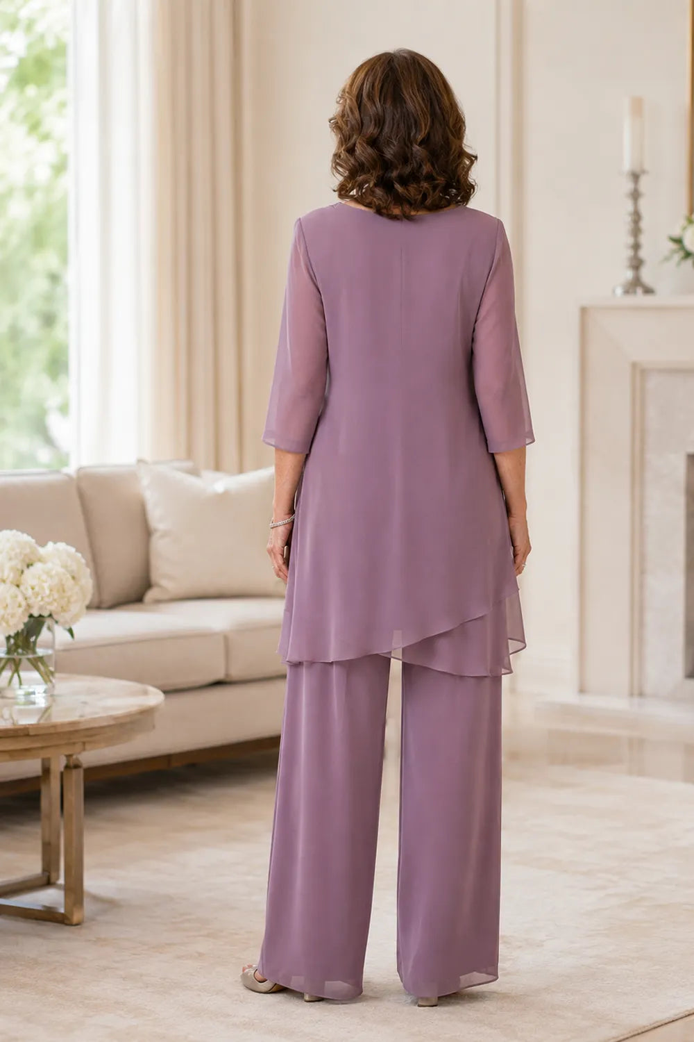 Ensemble pantalon de cérémonie à tunique asymétrique Marcella