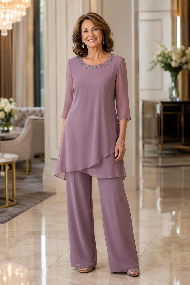 Ensemble pantalon de cérémonie à tunique asymétrique Marcella