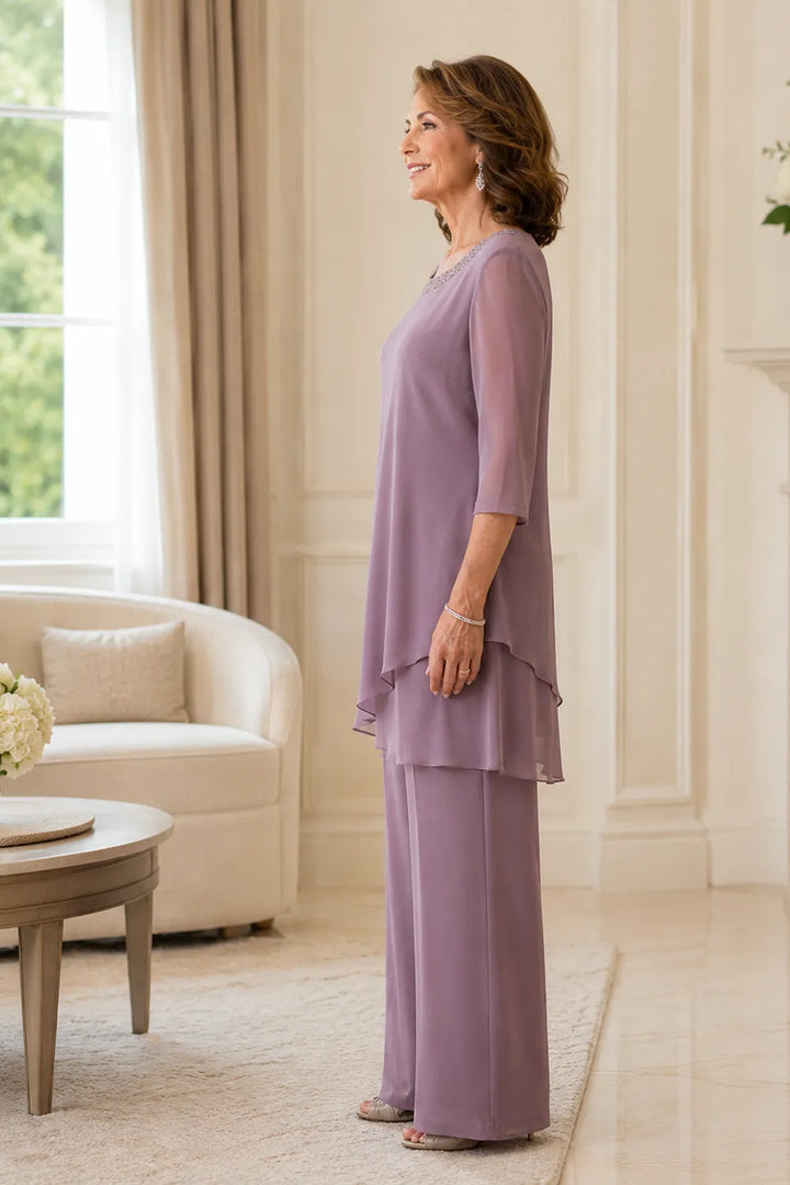 Ensemble pantalon de cérémonie à tunique asymétrique Marcella