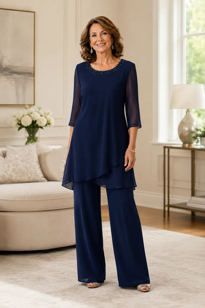 Ensemble pantalon de cérémonie à tunique asymétrique Marcella