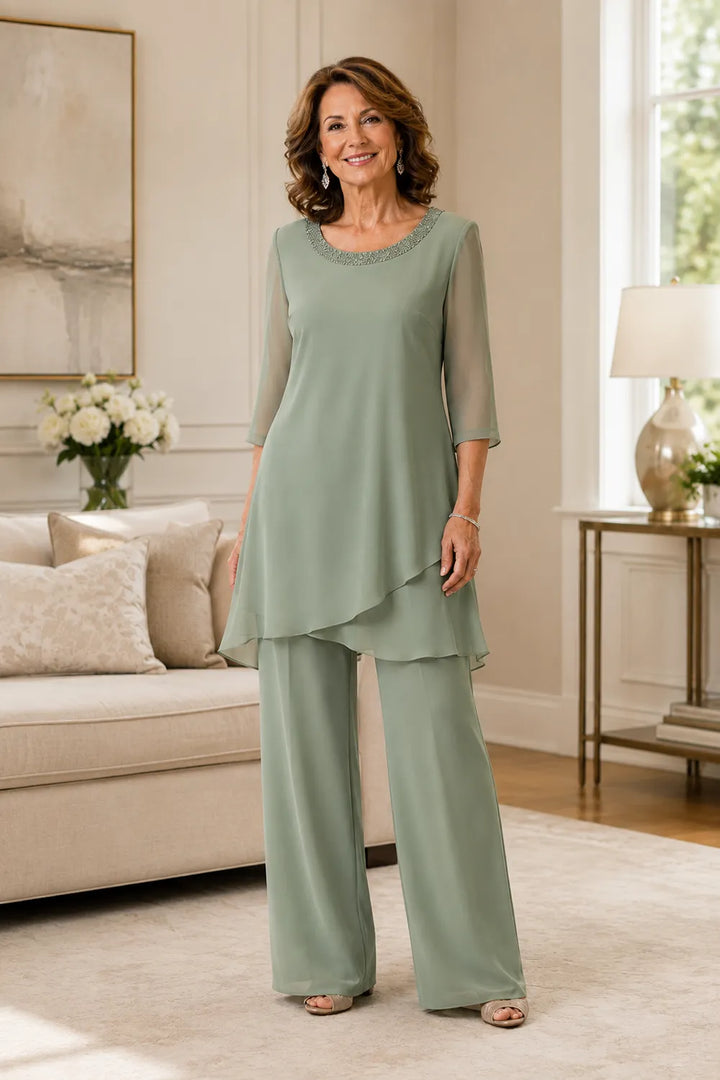 Ensemble pantalon de cérémonie à tunique asymétrique Marcella