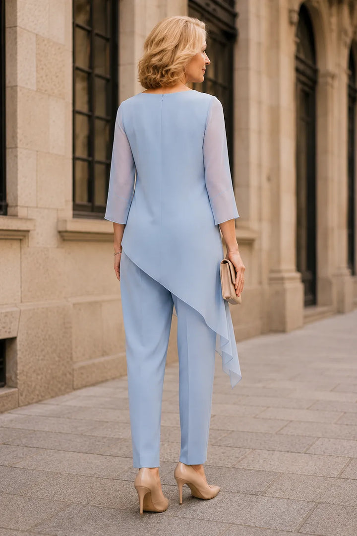 Ensemble pantalon fluide en mousseline pour invitée de mariage