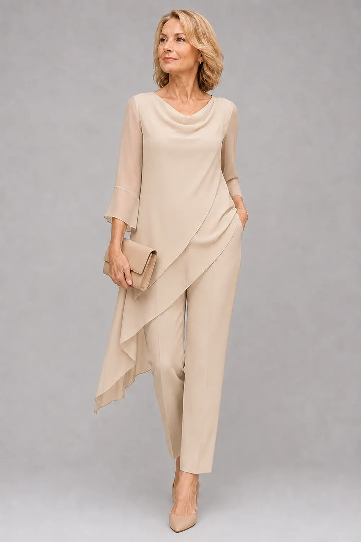 Ensemble pantalon fluide en mousseline pour invitée de mariage