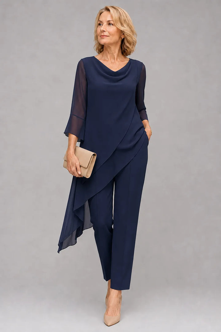 Ensemble pantalon fluide en mousseline pour invitée de mariage