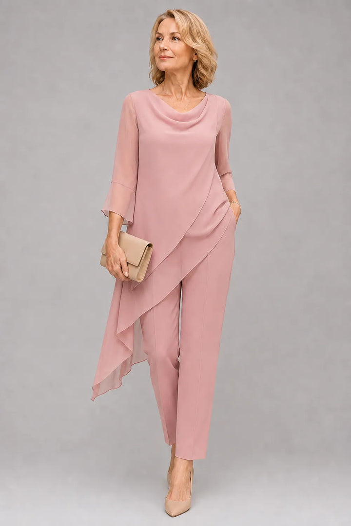 Ensemble pantalon fluide en mousseline pour invitée de mariage