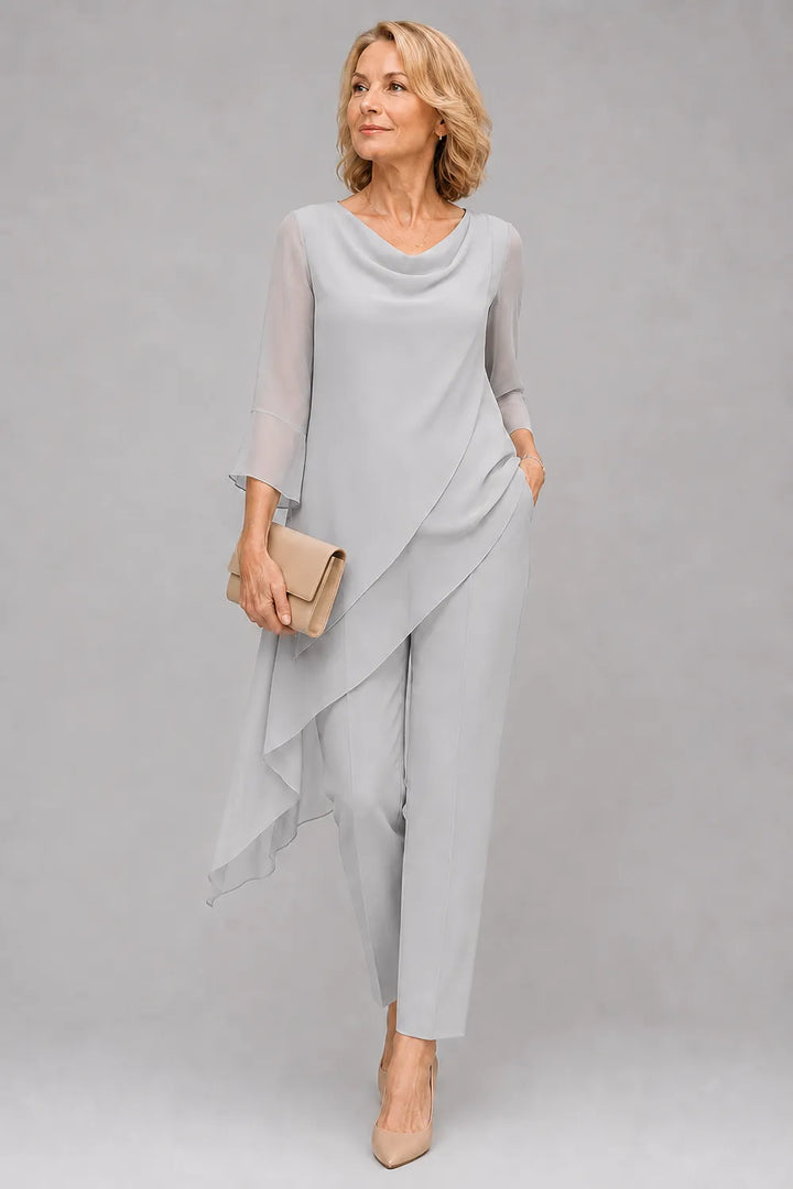 Ensemble pantalon fluide en mousseline pour invitée de mariage