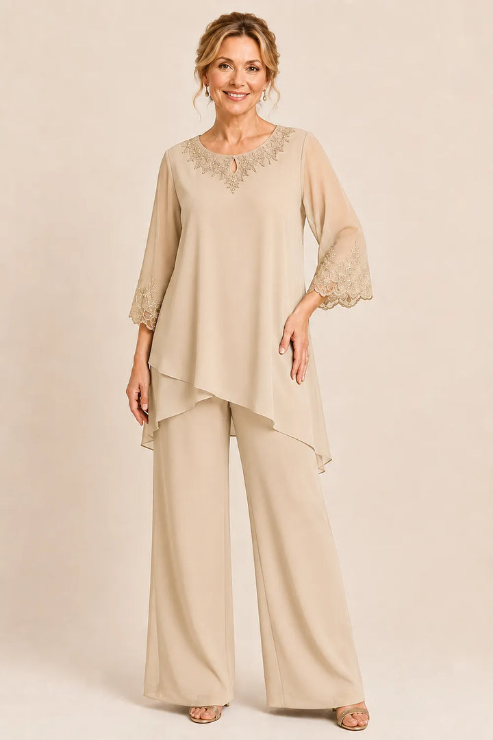 Ensemble pantalon de cérémonie deux pièces brodé