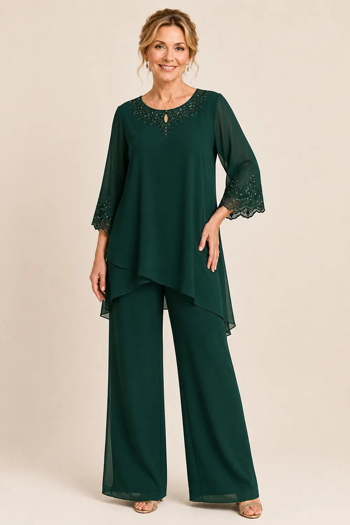 Ensemble pantalon de cérémonie deux pièces brodé