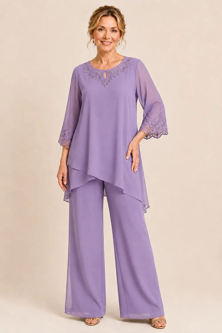 Ensemble pantalon de cérémonie deux pièces brodé