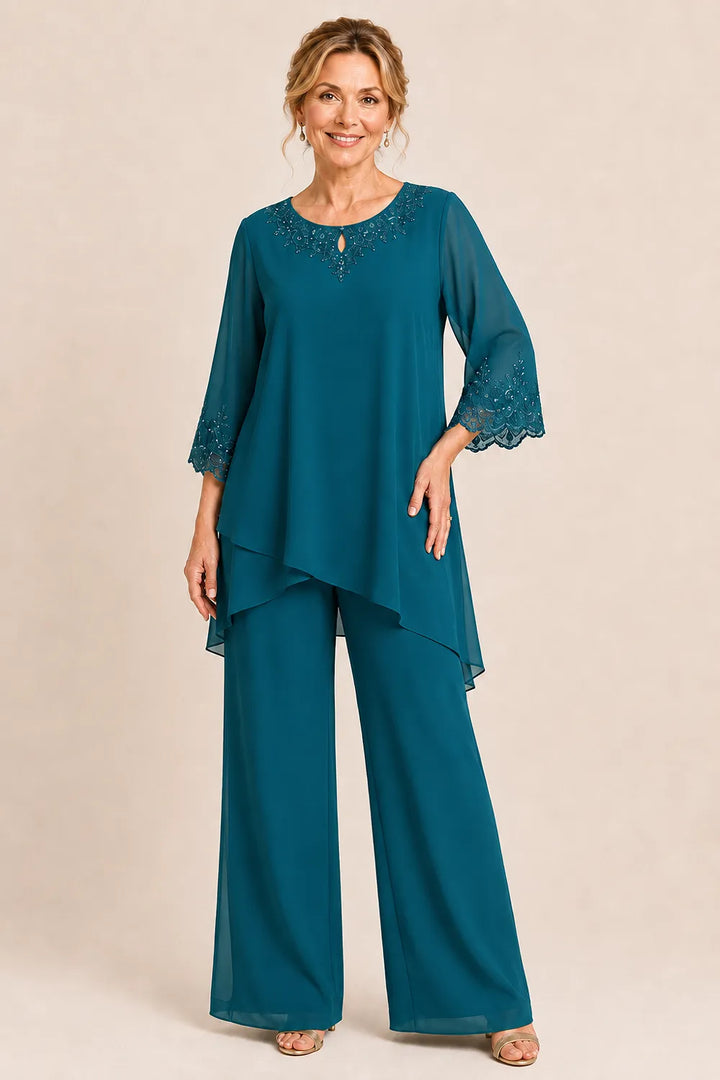 Ensemble pantalon de cérémonie deux pièces brodé