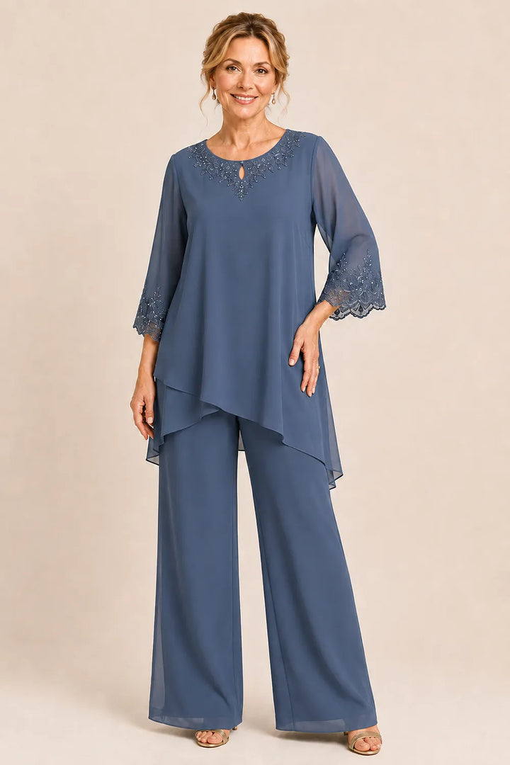 Ensemble pantalon de cérémonie deux pièces brodé