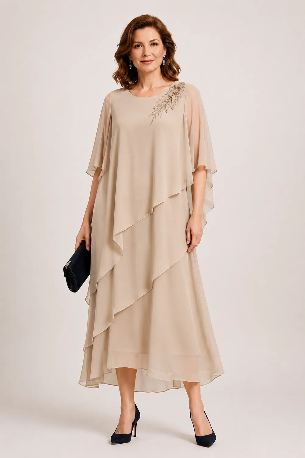 Robe de cérémonie à drapé fluide Vivienne
