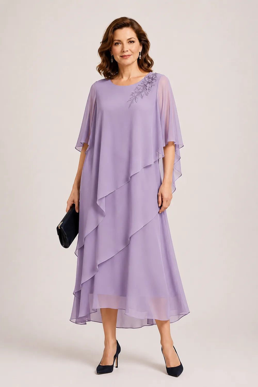 Robe de cérémonie à drapé fluide Vivienne