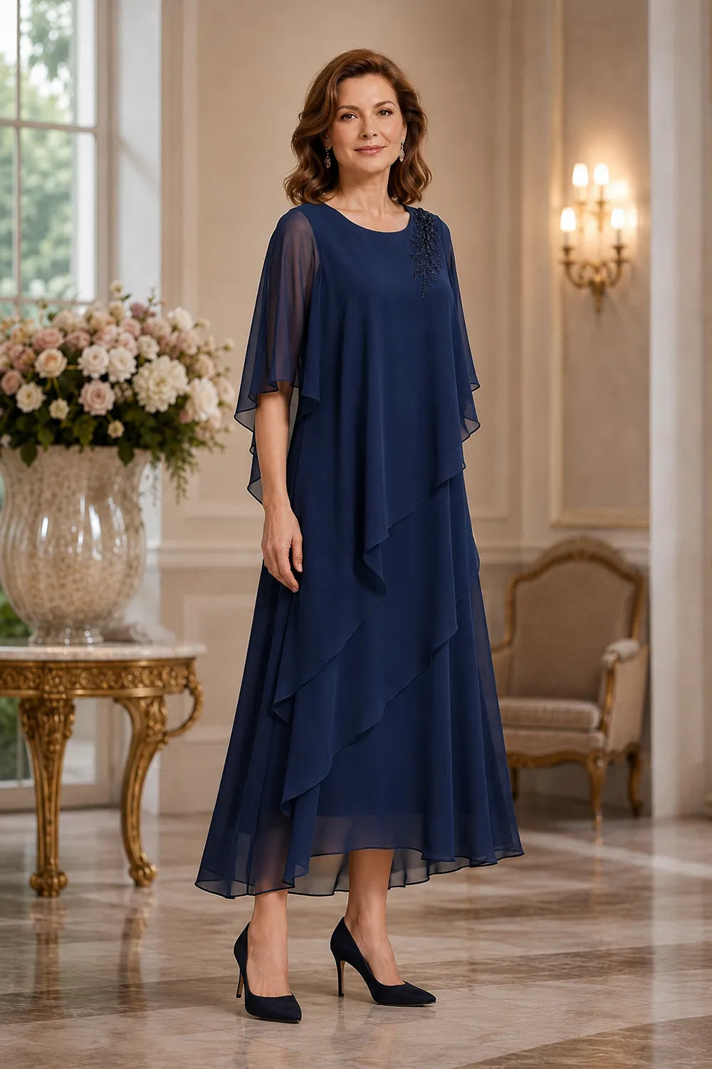 Robe de cérémonie à drapé fluide Vivienne
