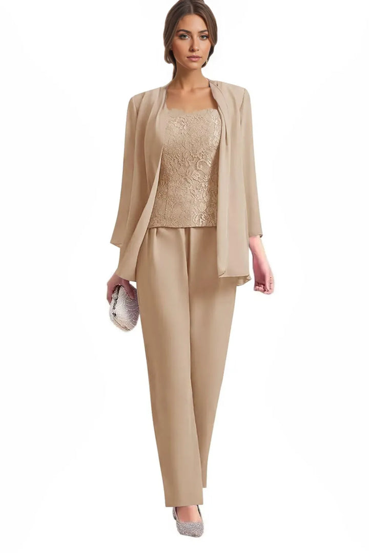 Ensemble pantalon de cérémonie élégant trois pièces